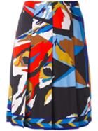 Emilio Pucci Printed Pleated Skirt, Women's, Size: 42, Silk/spandex/elastane/viscose
