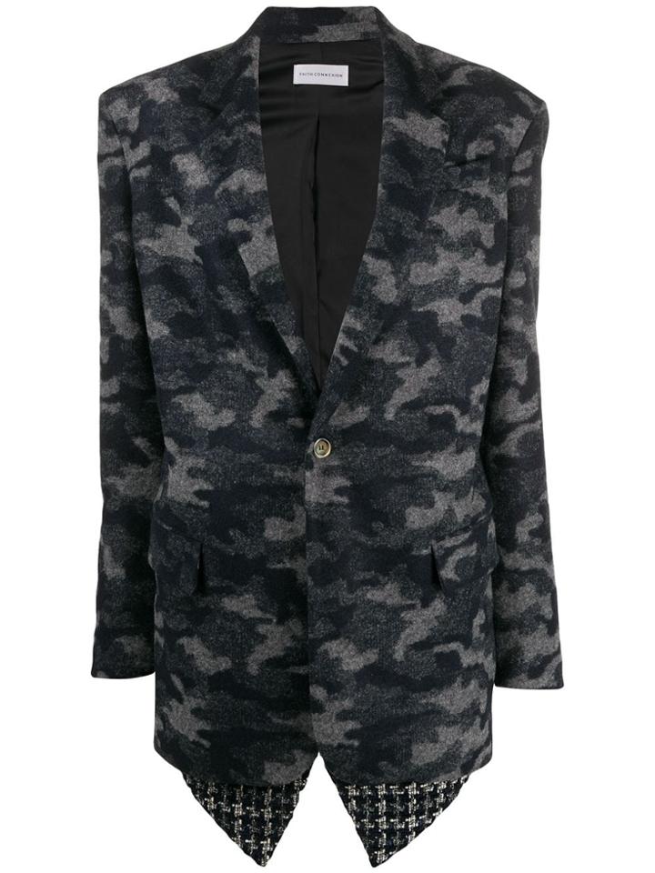 Faith Connexion Camouflage Print Single-breasted Blazer - Blue