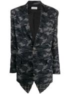 Faith Connexion Camouflage Print Single-breasted Blazer - Blue