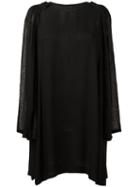 Ann Demeulemeester Back Slit Shift Dress, Women's, Size: 36, Black, Rayon/linen/flax/cotton