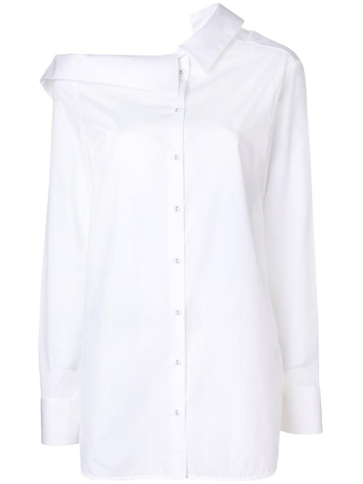 Victoria Victoria Beckham Off Shoulder Asymmetric Blouse - White
