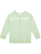 Burberry Kids Teen Logo Print Cashmere Two-piece Set - Green