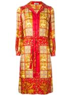 Hermès Vintage Barque Printed Shirt Dress