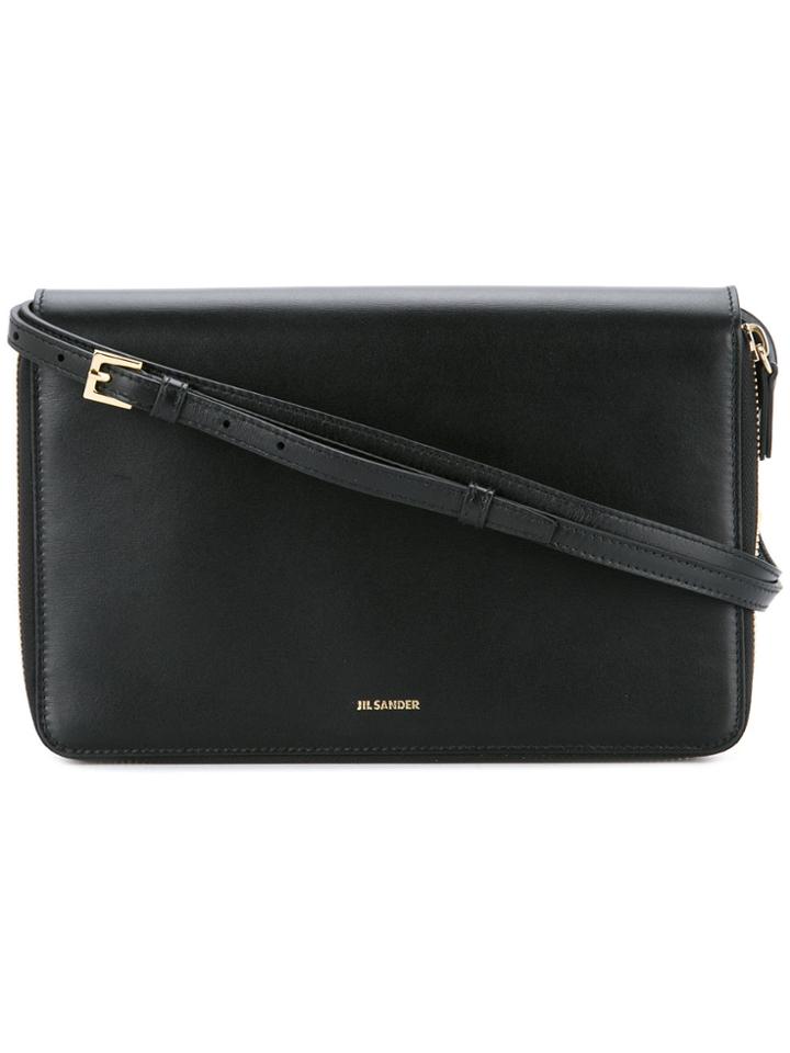 Jil Sander Double Zip Strap Wallet - Black