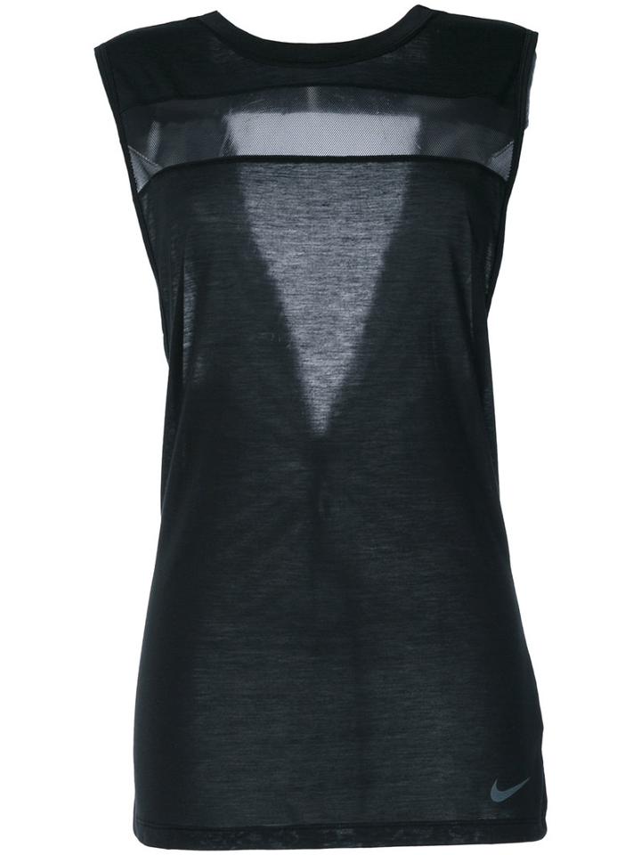 Nike - Mesh-panelled Tank Top - Women - Polyester/lyocell - L, Black