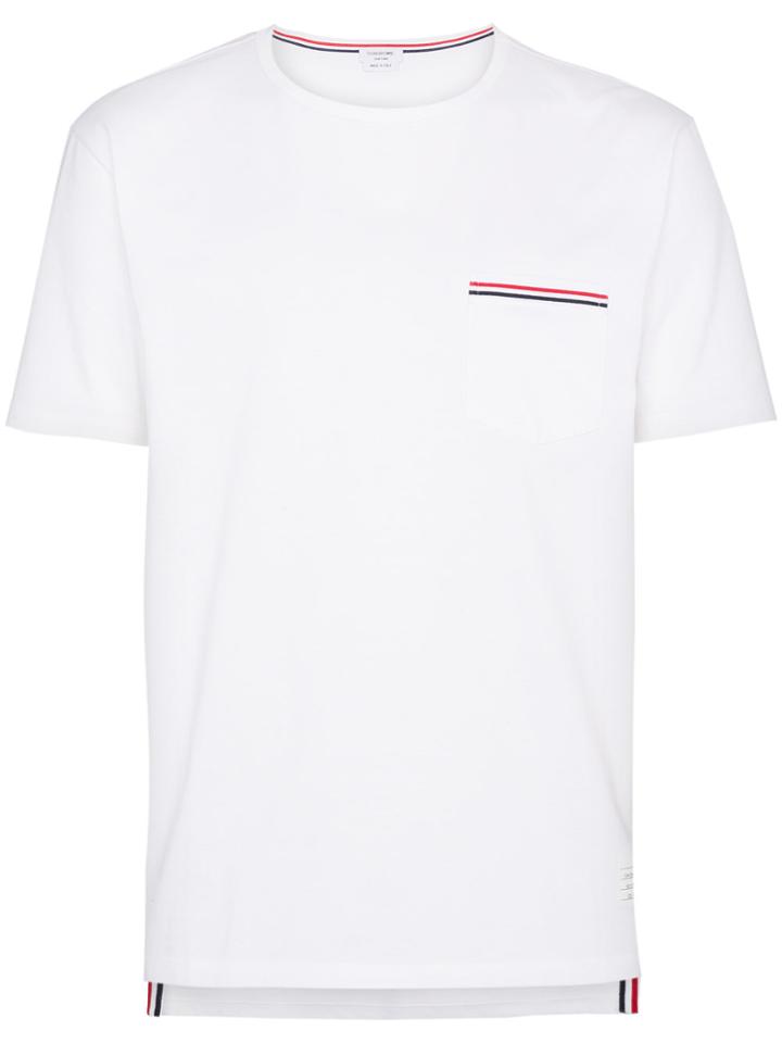 Thom Browne Tricolour Accent T-shirt - White