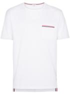 Thom Browne Tricolour Accent T-shirt - White