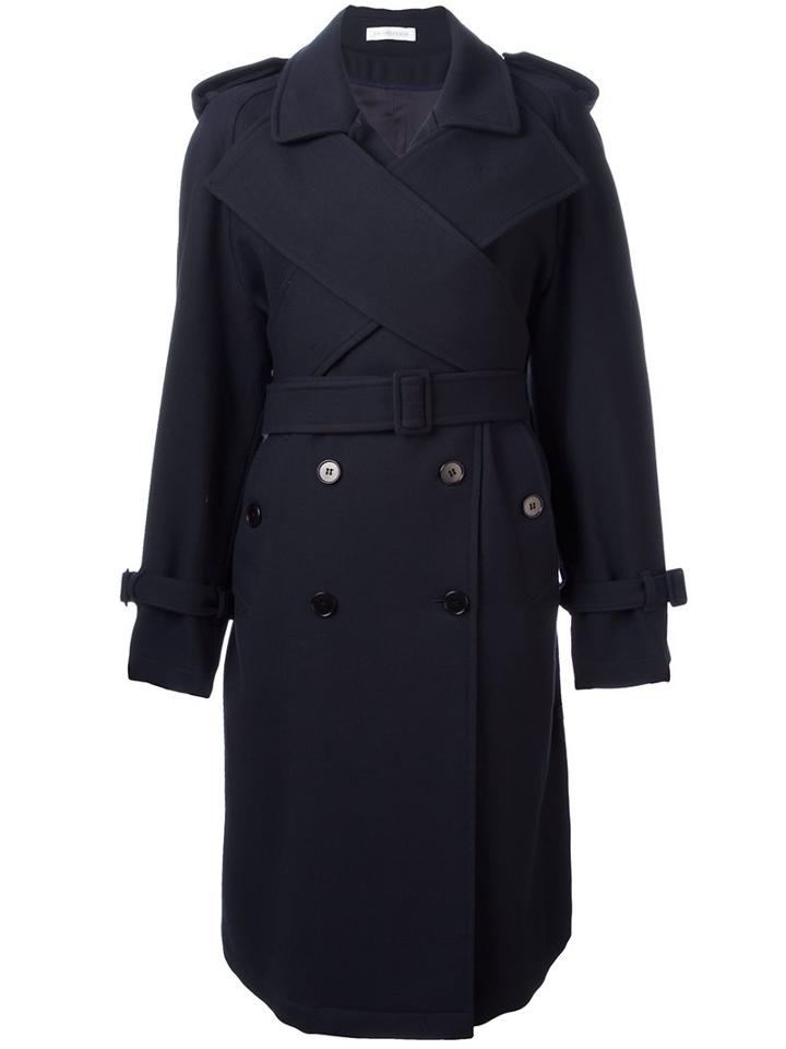 J.w.anderson Double Breasted Trench Coat, Women's, Size: 8, Blue, Polyamide/viscose/wool