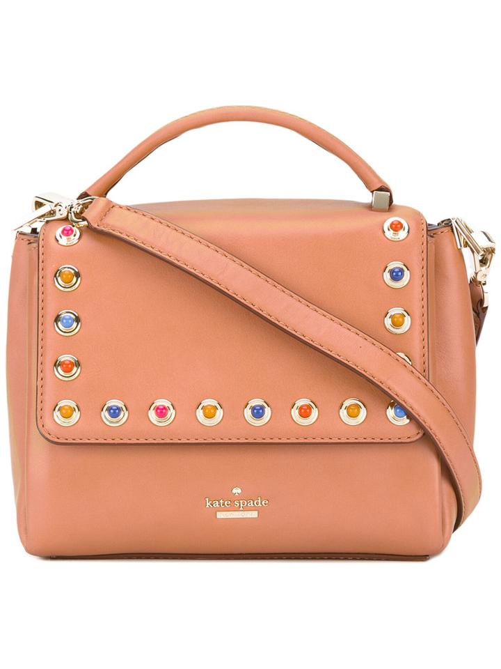 Kate Spade - Studded Tote - Women - Calf Leather/polyester - One Size, Brown, Calf Leather/polyester