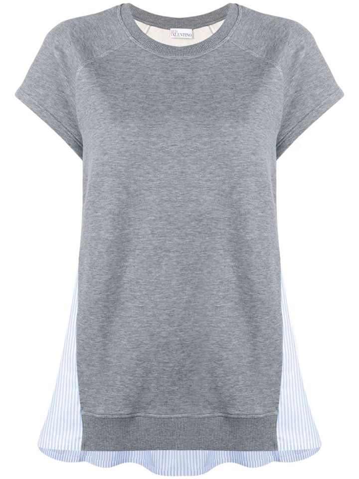 Red Valentino Striped Panelled Sweatshirt - Grey