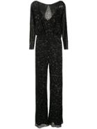 Jenny Packham Babette Sequin Embroidered Jumpsuit - Black