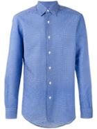 Ermenegildo Zegna - Geometric Weave Long Sleeve Shirt - Men - Cotton - Xl, Blue, Cotton
