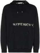 Givenchy Faded Logo Cotton Hoodie - Black