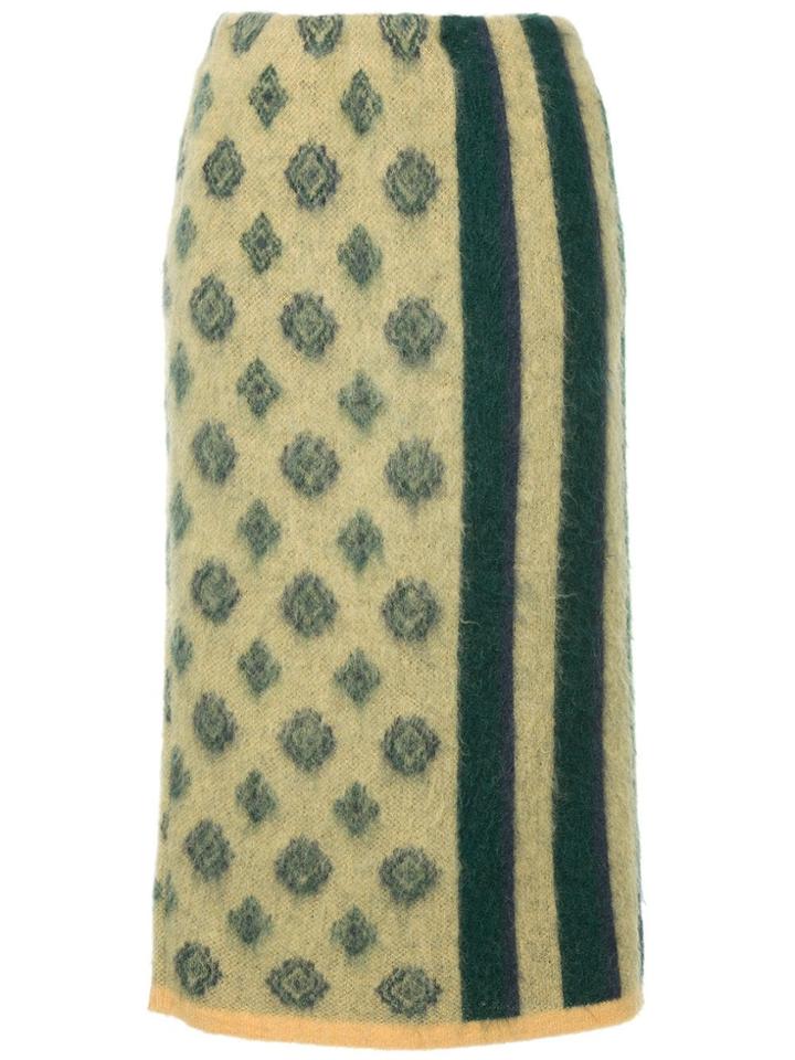 Coohem Shaggy Jacquard Skirt - Yellow & Orange