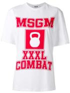Msgm - Logo Print T-shirt - Women - Cotton - S, Women's, White, Cotton