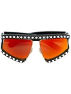 Gucci Eyewear Pearl Detail Sunglasses - Black