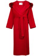 Manzoni 24 Fur Collar Trench Coat - Red