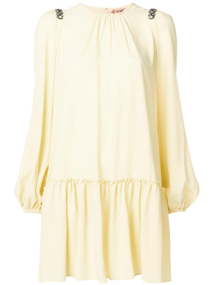 No21 Gemstone Shoulder Detail Dress - Yellow & Orange