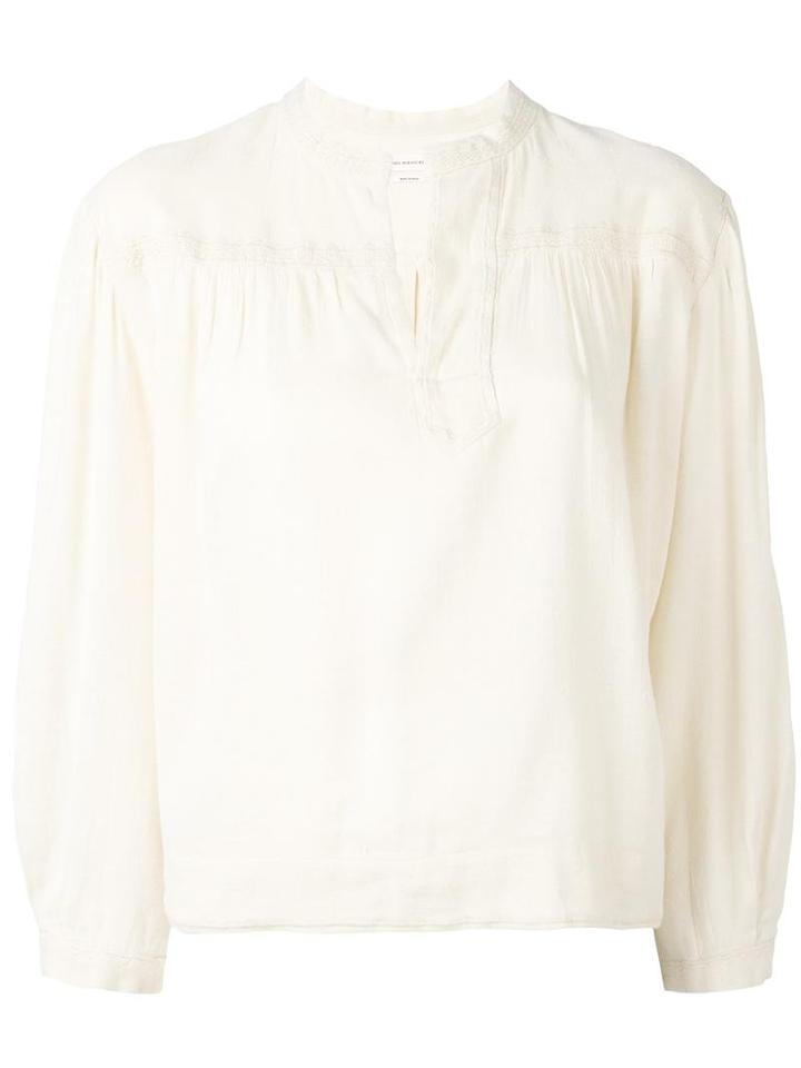 Isabel Marant Étoile Split Neck Tunic Top, Women's, Size: 36, Nude/neutrals, Cotton/viscose