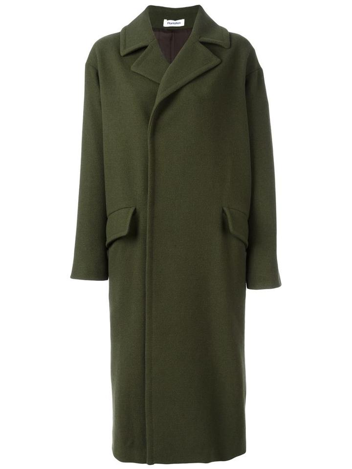 Plantation Long Length Coat, Women's, Size: Large, Green, Cupro/wool