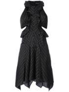 Isabel Marant - Cut-out Pinstripe Dress - Women - Silk/cotton/cupro - 38, Black, Silk/cotton/cupro