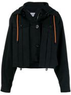 Loewe Hooded Cropped Jacket - Black
