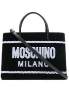 Moschino Terry-flocked Velvet Tote - Black