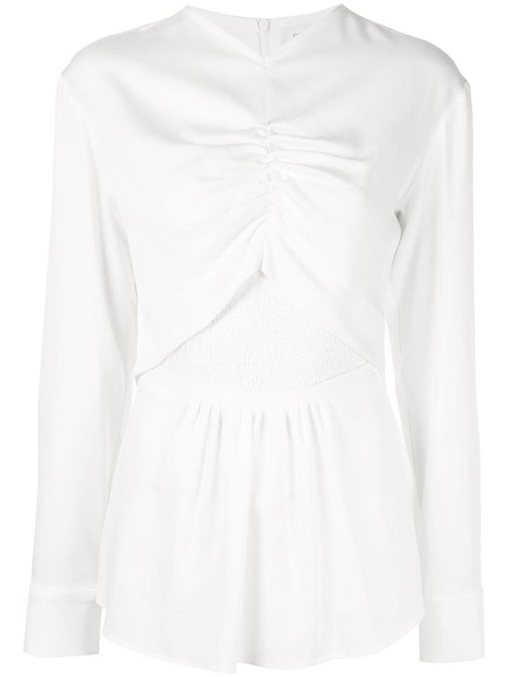 Christopher Esber Ruched Long Sleeve Blouse - White