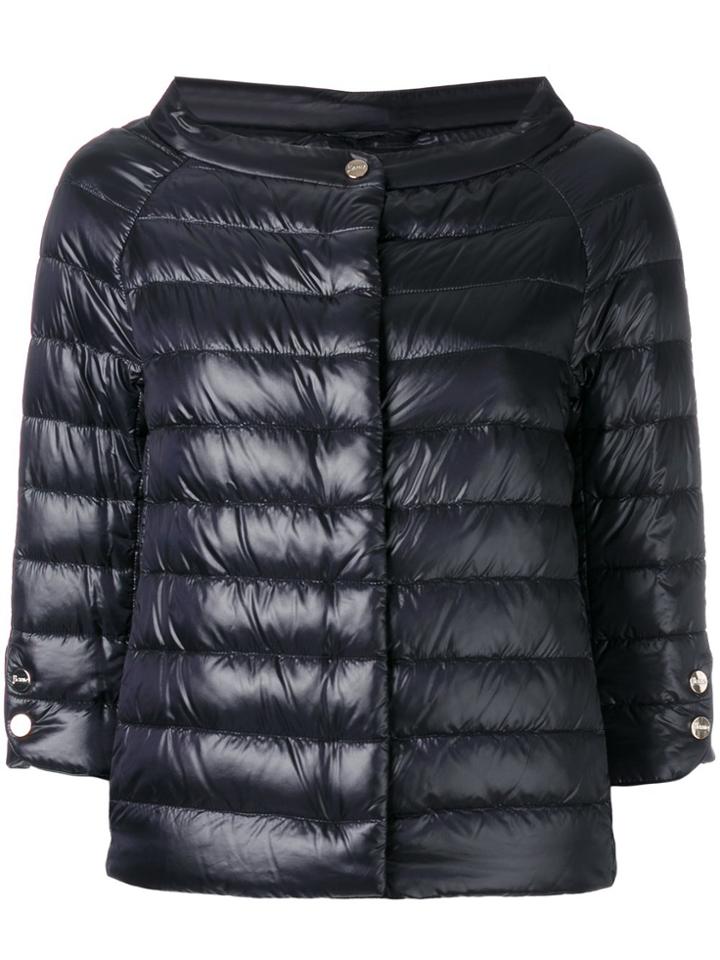 Herno Cropped Sleeves Padded Jacket - Black