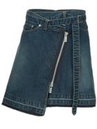 Sacai Asymmetric Zip Skirt - Blue