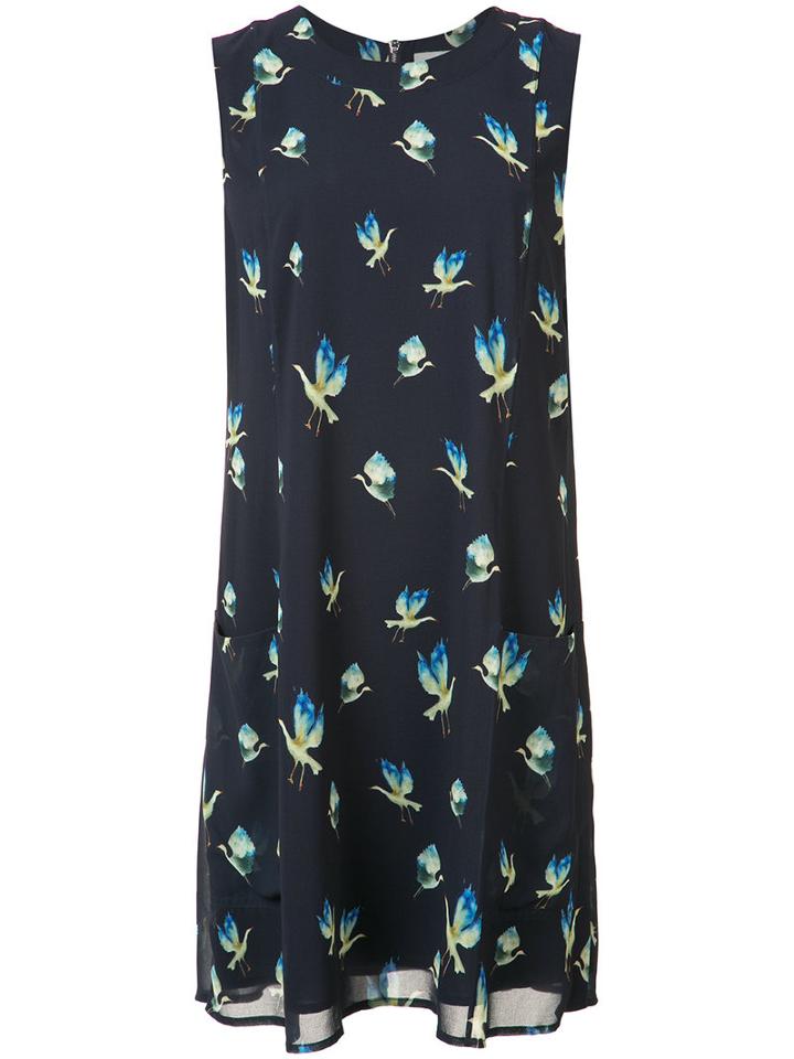 Grey Jason Wu - Birds Print Dress - Women - Polyester - 4, Blue, Polyester