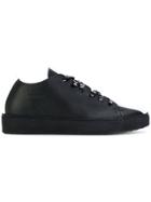 Leather Crown Lace-up Sneakers - Black