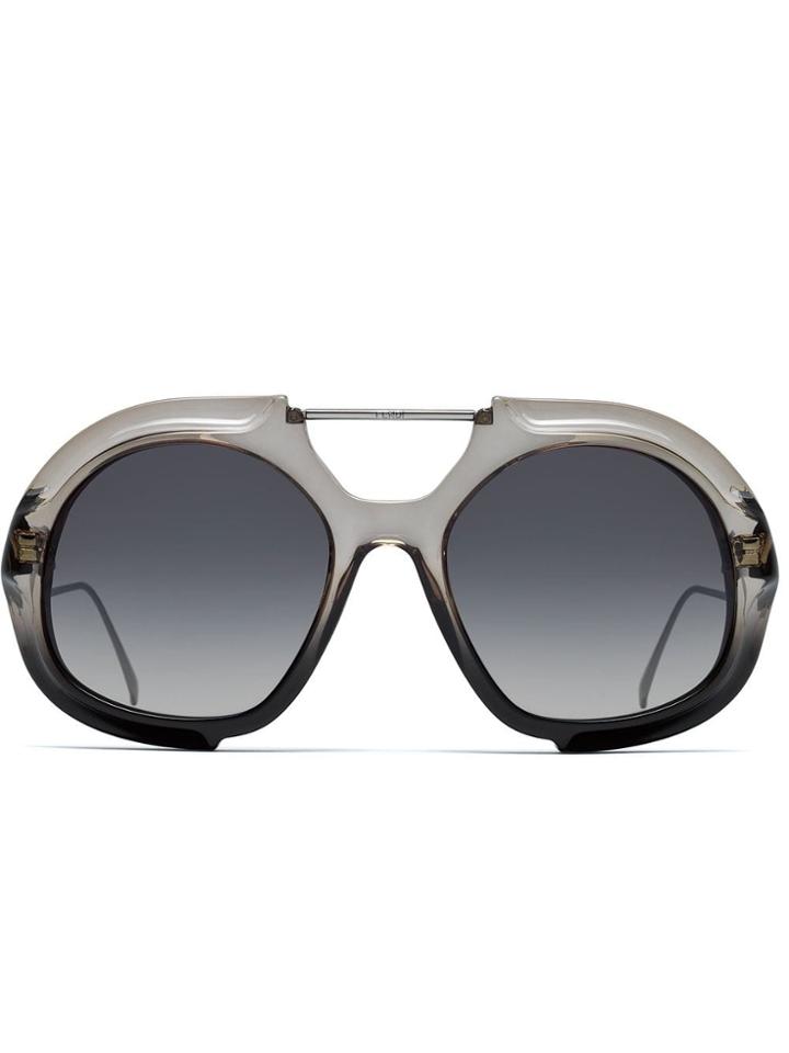 Fendi Eyewear Round Oversized Sunglasses - Neutrals