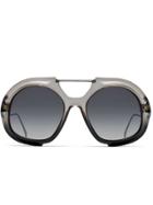 Fendi Eyewear Round Oversized Sunglasses - Neutrals