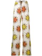 Fausto Puglisi Sun Printed Wide Trousers - White