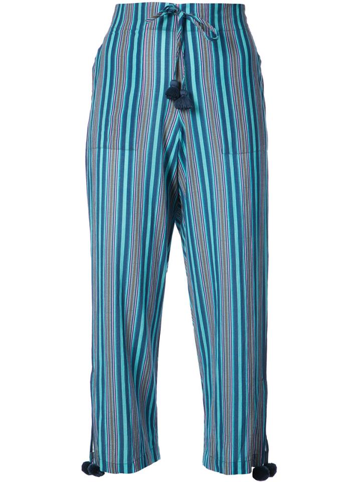 Figue Fiore Striped Cropped Trousers - Blue