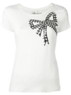 Blumarine Sequin Ribbon T-shirt, Women's, Size: 48, White, Viscose/spandex/elastane