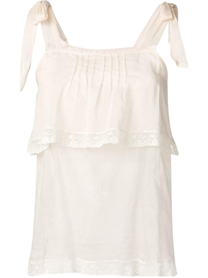 Semicouture Tiered Summer Top - Neutrals