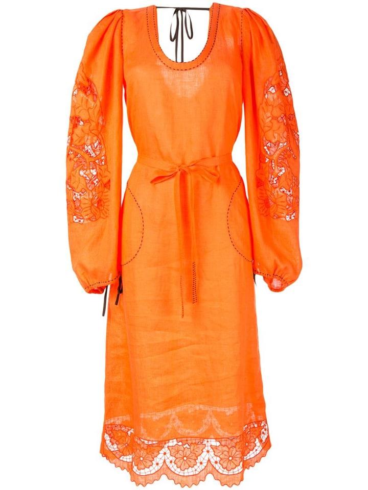 Vita Kin Lace-detail Midi Dress - Orange