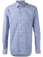 Aspesi Checked Shirt, Size: 39, Blue, Cotton
