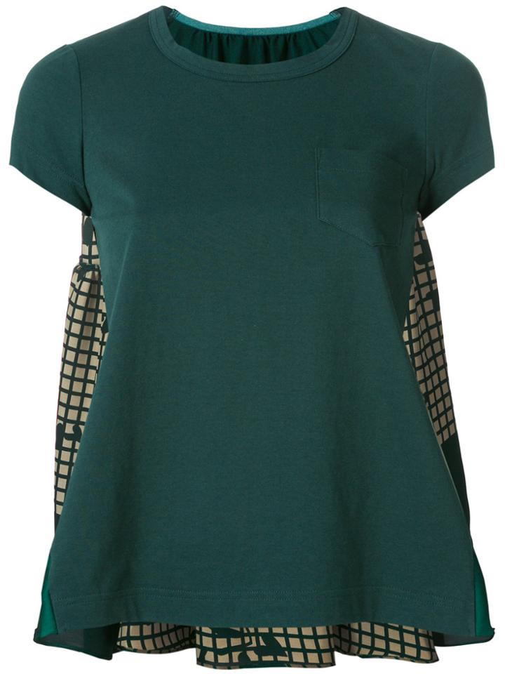 Sacai Trapeze Rear Grid Top - Green
