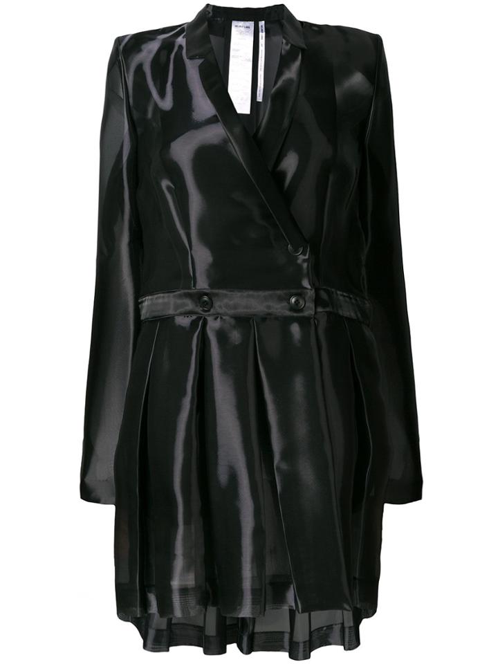 Helmut Lang Iridescent Button Up Coat - Black