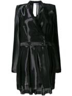 Helmut Lang Iridescent Button Up Coat - Black