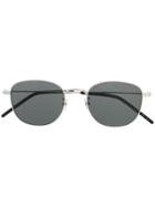 Saint Laurent Eyewear Rounded Sunglasses - Silver