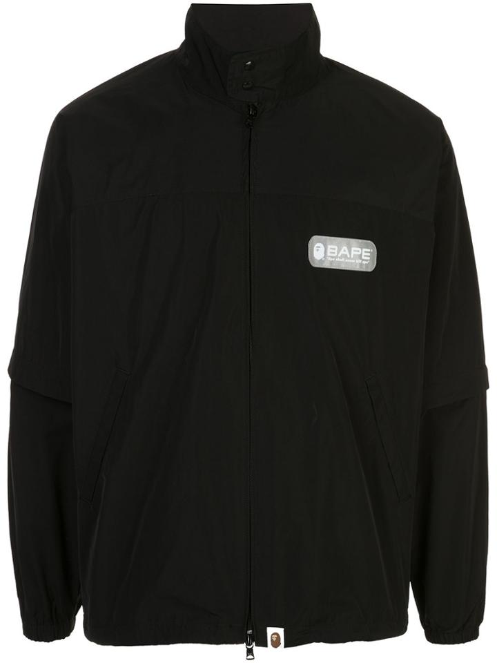Bape Logo Print Bomber Jacket - Black