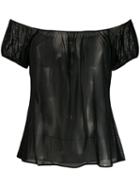 Chanel Pre-owned 2001's Off-the-shoulders Sheer Blouse - Black