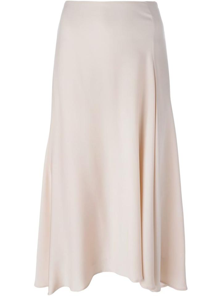 Theory Flared Ruffled Skirt, Women's, Size: 6, Pink/purple, Silk