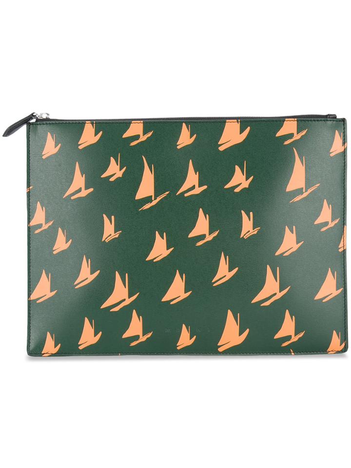Marni Sailboat Print Clutch Bag - Green