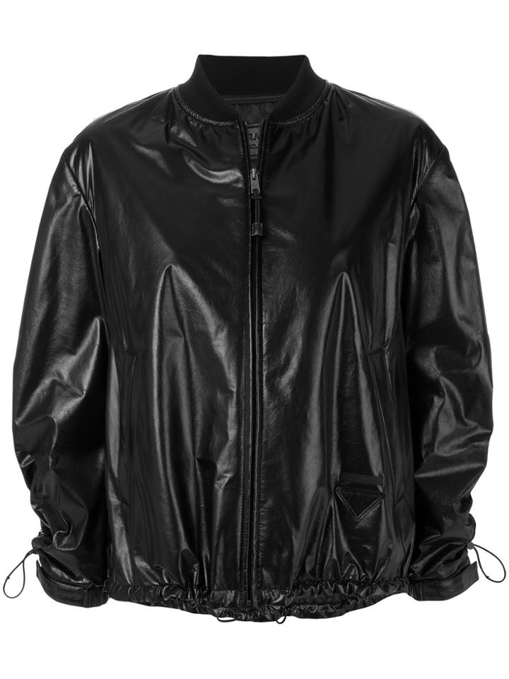 Prada Drawstring Bomber Jacket - Black