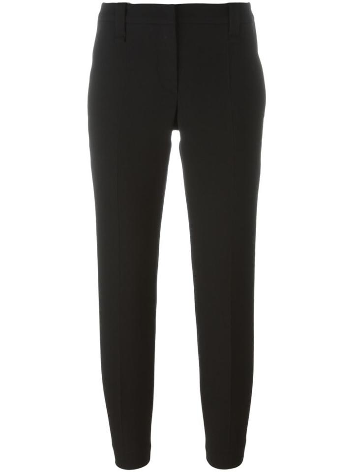 Brunello Cucinelli Cropped Tailored Trousers, Women's, Size: 42, Black, Polyester/spandex/elastane/acetate/virgin Wool
